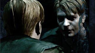 James Sunderland looking into a mirror during the PS2 game Silent Hill 2.