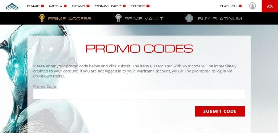 Warframe Platinum Promo Codes List for Skin, Glymph Warframe Platinum Promo Codes List for Skin, Glymph